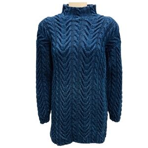 CHRISTOPHER FISCHER BLUE CABLE KNIT SWEATER